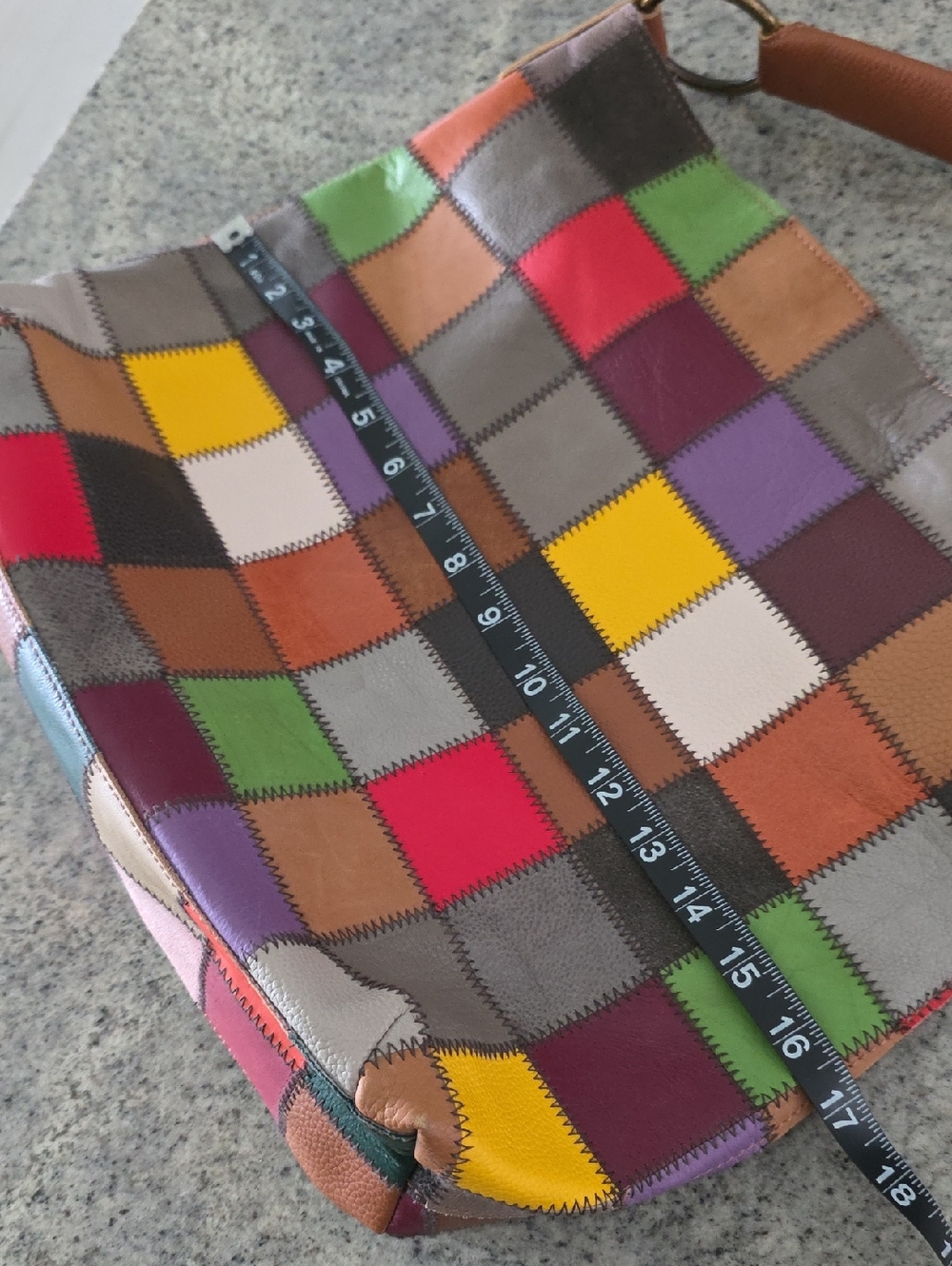 Multicolor Patchwork Leather Hobo Bag - Picture 10 of 11